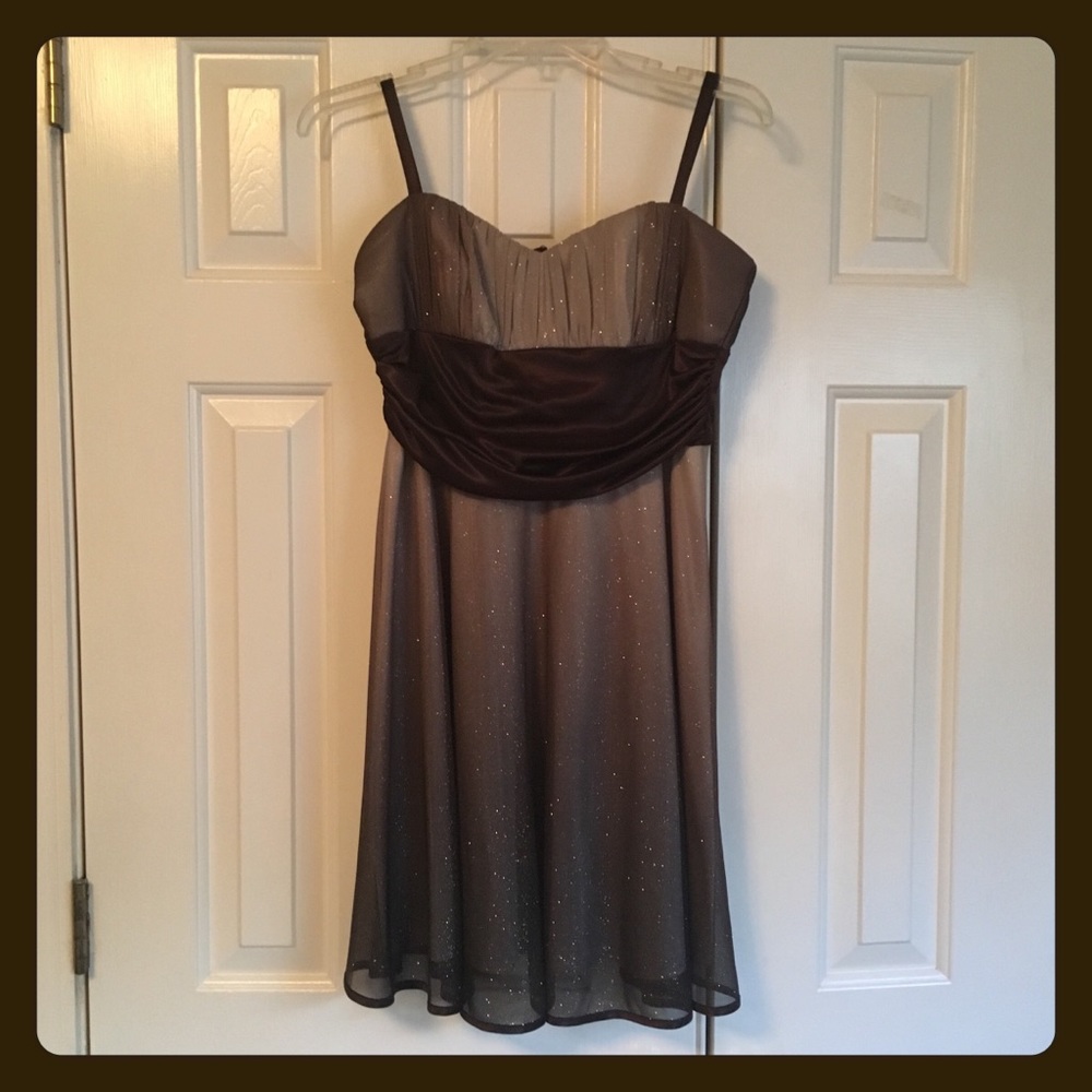 Gorgeous Brown Sparkly Short Dress